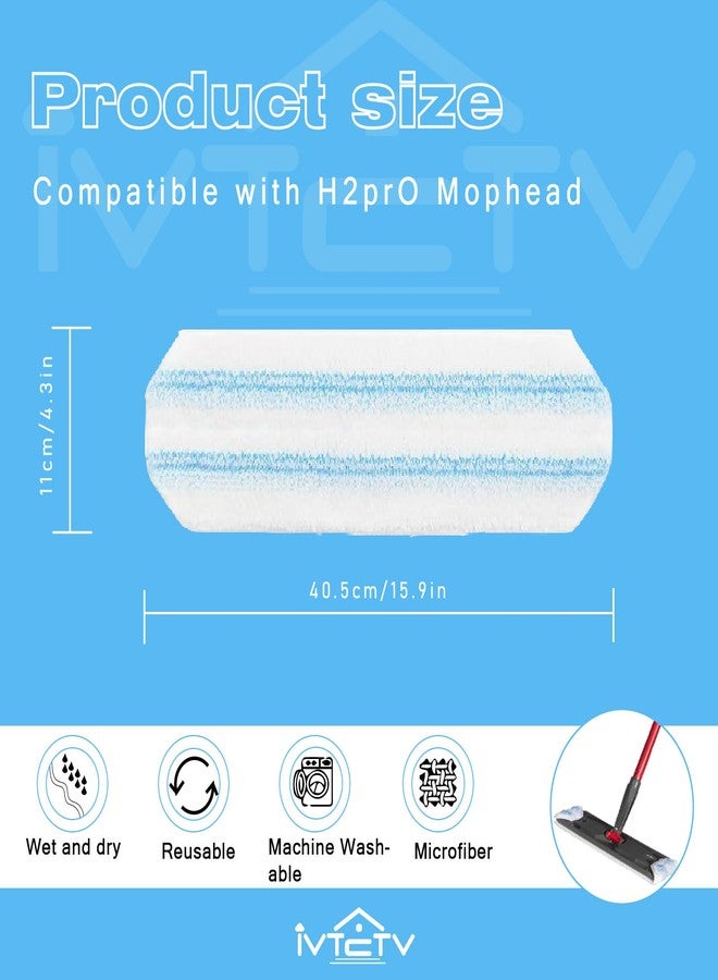 IVTCTV 5-Pack Replacement Mop Pads for O-Cedar H2prO/ Vileda H2prO Flat Mop System | Washable Reusable Microfiber Pads - Image 2