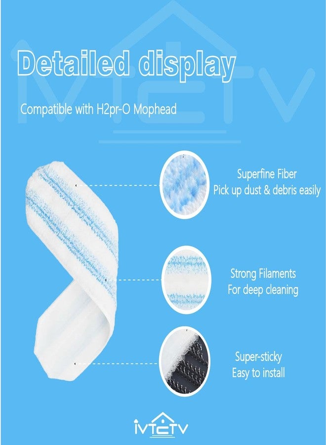 IVTCTV 5-Pack Replacement Mop Pads for O-Cedar H2prO/ Vileda H2prO Flat Mop System | Washable Reusable Microfiber Pads - Image 4