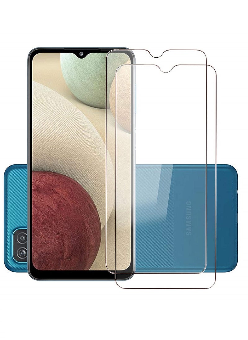 Super 2 Pieces Tempered Glass Screen Protector Clear Designed For Samsung Galaxy A12 Full Screen Coverage And Bubble Free - Image 1