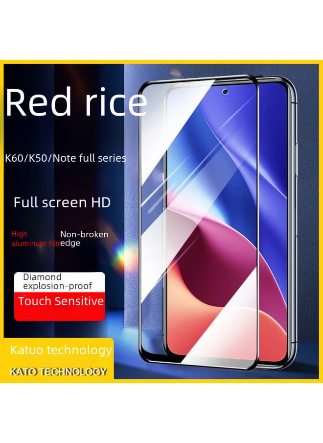 Generic For Red Rice K80 Tempered Film K60 Full Screen Note14 HD K70 Extreme Edition 80pro Sticker K50 Mobile Phone Film-Color:3D Full Screen High Aluminum Super Arc Anti-static Diamond Film [black] [brand For] [single Model 10 PCs, Mixed Batch Will Not Be Shipped]]-Dimensions:Redmi K80 Pro Champion Edition (0.18 Ultrasonic Fingerprint Unlock)  - Image 1