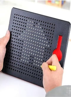 Generic Mini MagPad Magnetic Drawing Board for Kids and Toddlers with Magnetic Pen and Beads - Erasable Doodle Writing Board and Drawing Board Toy (Black)  - Image 2