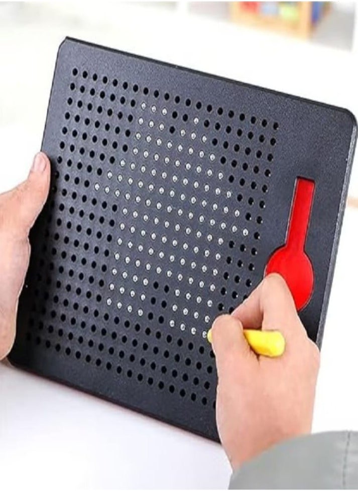 Generic Mini MagPad Magnetic Drawing Board for Kids and Toddlers with Magnetic Pen and Beads - Erasable Doodle Writing Board and Drawing Board Toy (Black)  - Image 2