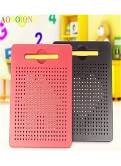 Generic Mini MagPad Magnetic Drawing Board for Kids and Toddlers with Magnetic Pen and Beads - Erasable Doodle Writing Board and Drawing Board Toy (Black)  - Image 3