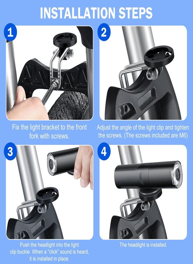 Colaxi Bike Flashlight Holder Center Fork Mount – Bicycle Headlight Bracket for Cycling, Steel + Plastic, Rotatable for Most Flashlights or Speedometers – Mountain Bike Lighting Accessory – Black - Image 3