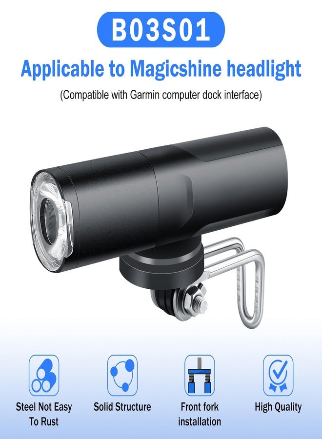 Colaxi Bike Flashlight Holder Center Fork Mount – Bicycle Headlight Bracket for Cycling, Steel + Plastic, Rotatable for Most Flashlights or Speedometers – Mountain Bike Lighting Accessory – Black - Image 5