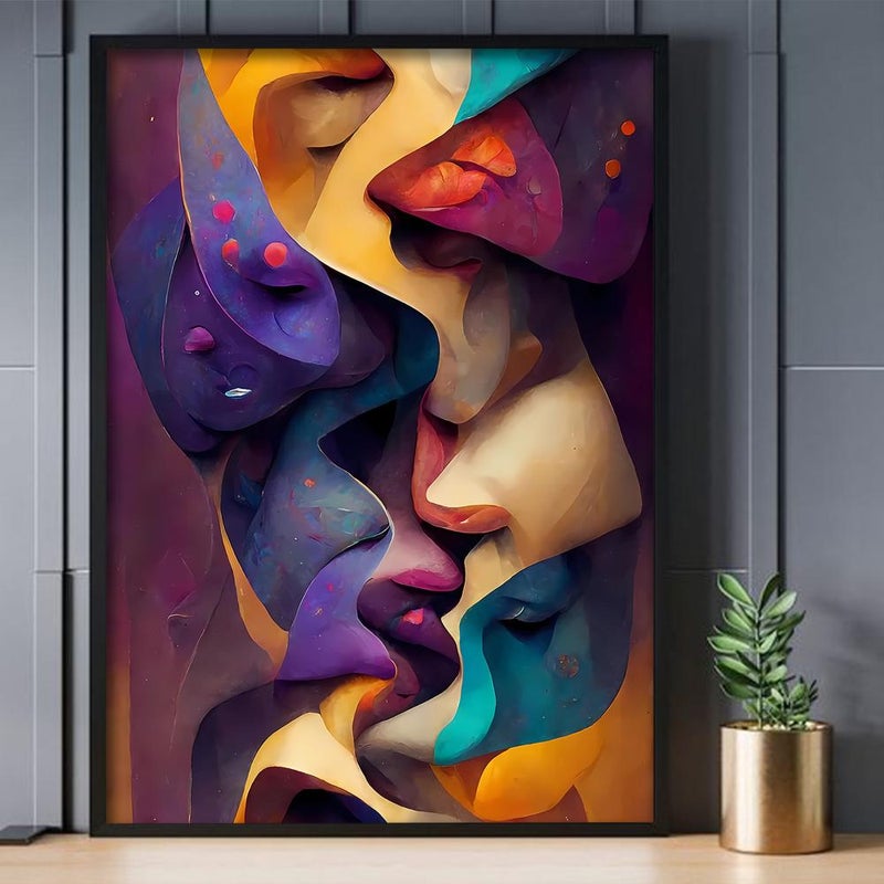 Marktna One canvas print in an abstract art design with a hollow frame, measuring (60×90) - Image 2