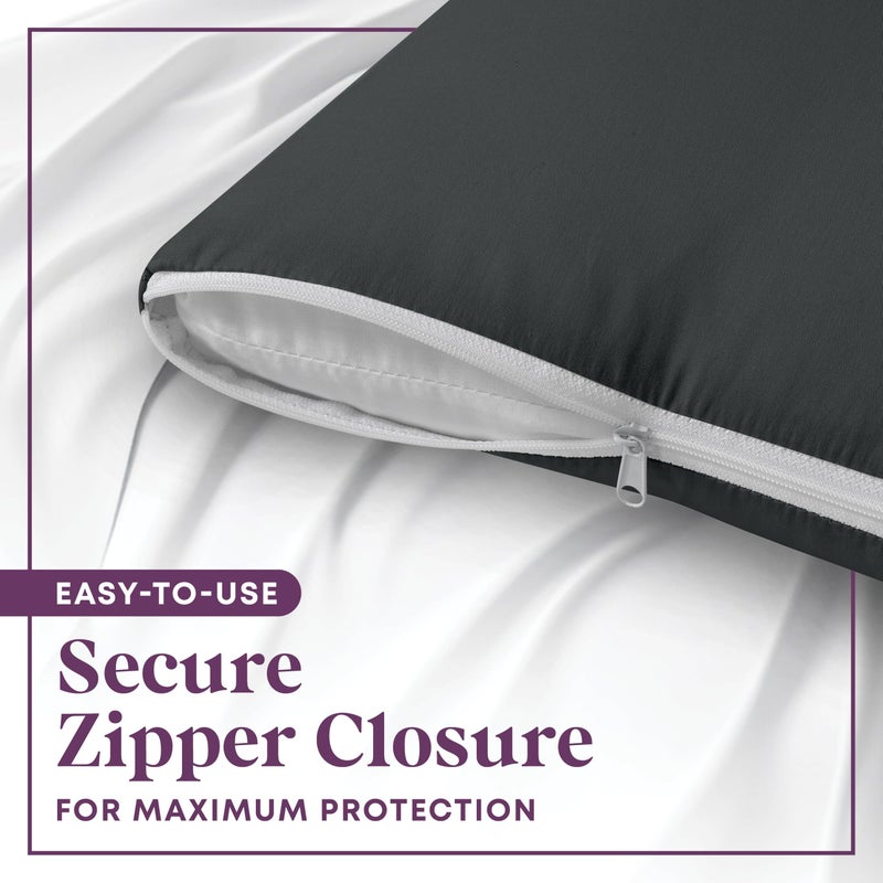 CirclesHome Pillow Protectors 2 Pack Standard Zippered - 100% Cotton Breathable Pillowcases - Protects Pillows from Dirt  Dust and Debris (Standard - Set of 2 - 20x26) - Image 3