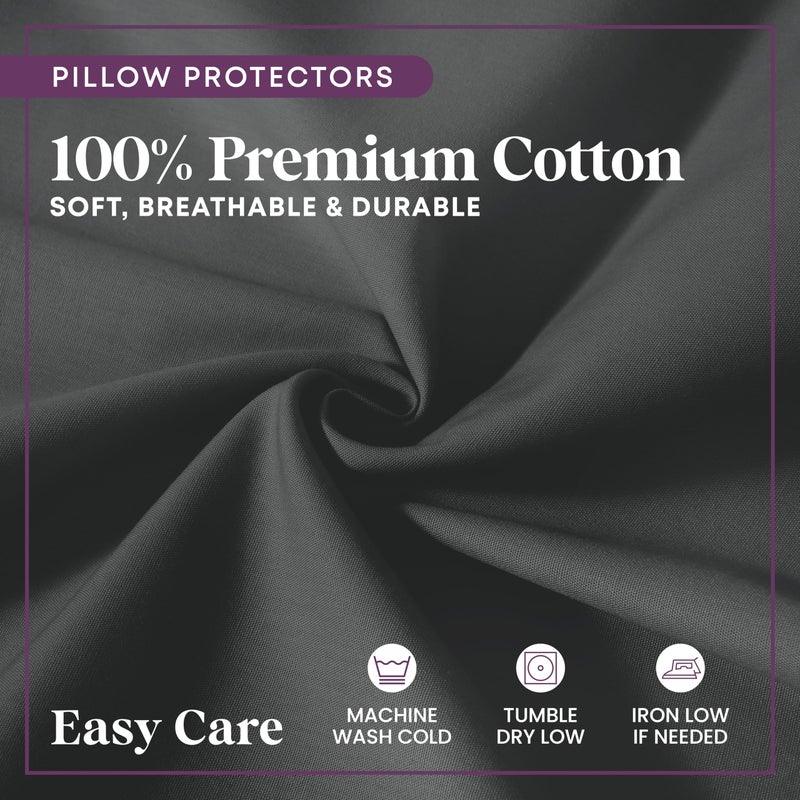 CirclesHome Pillow Protectors 2 Pack Standard Zippered - 100% Cotton Breathable Pillowcases - Protects Pillows from Dirt  Dust and Debris (Standard - Set of 2 - 20x26) - Image 4