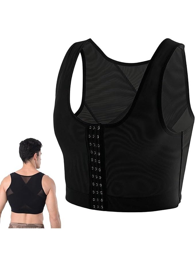 Chest Binder Vest for Men's Bust Binder Sleeveless Body Shaper Slimming and Shaping Corset Chest-Slimming and Anti-Bust Bulge Shaping Tank Top Helps Control Tummy Control and Maintain Body Shape