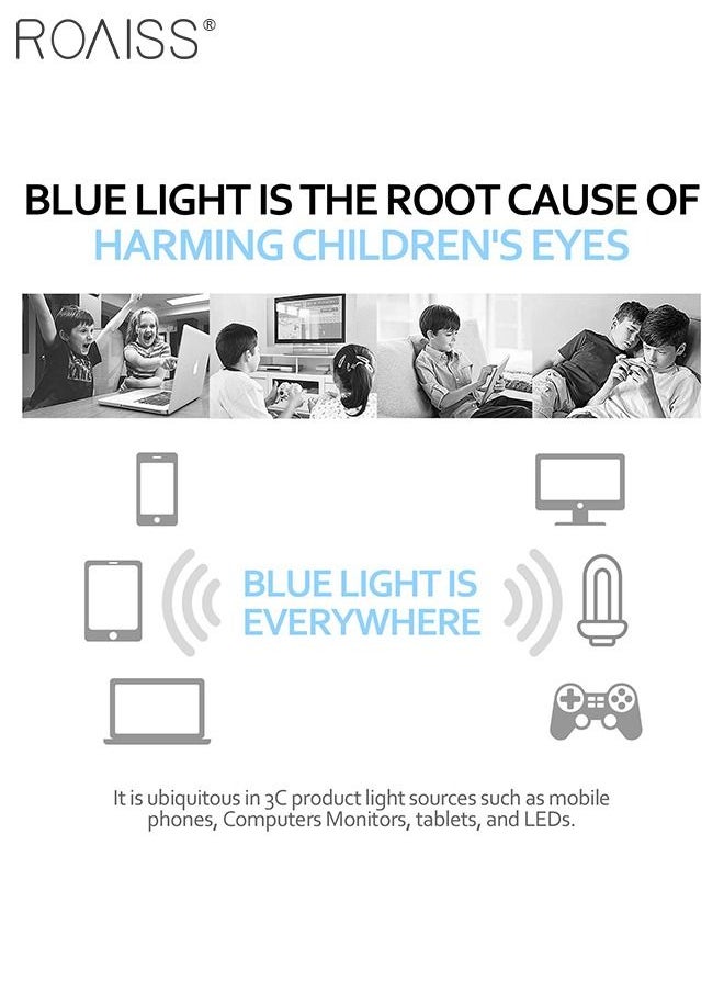 roaiss - Kids Blue Light Blocking Glasses, Anti Eyestrain Computer Glasses, Gaming Eyewear UV400 Protection with Light Weight TR90 Frame for Boys Girls and Children Age 3-12, Dark Blue - Image 1