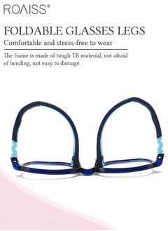 roaiss Kids Blue Light Blocking Glasses, Anti Eyestrain Computer Glasses, Gaming Eyewear UV400 Protection with Light Weight TR90 Frame for Boys Girls and Children Age 3-12, Dark Blue  - Image 5