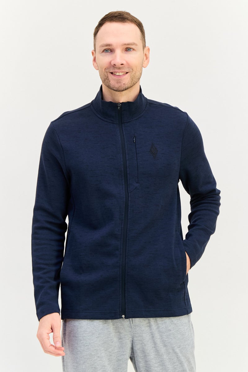 SKECHERS Men Sportswear Fit Training Track Jackets, Navy - Image 1