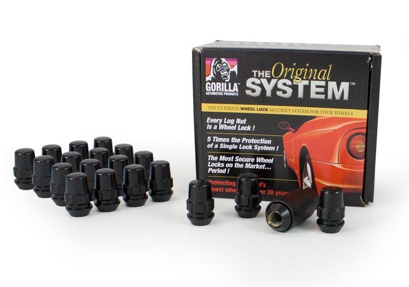 Gorilla Automotive 71623NBC The System Acorn Black Chrome Wheel Locks 12mm x 125 Thread Size  For 5 Lug Wheels