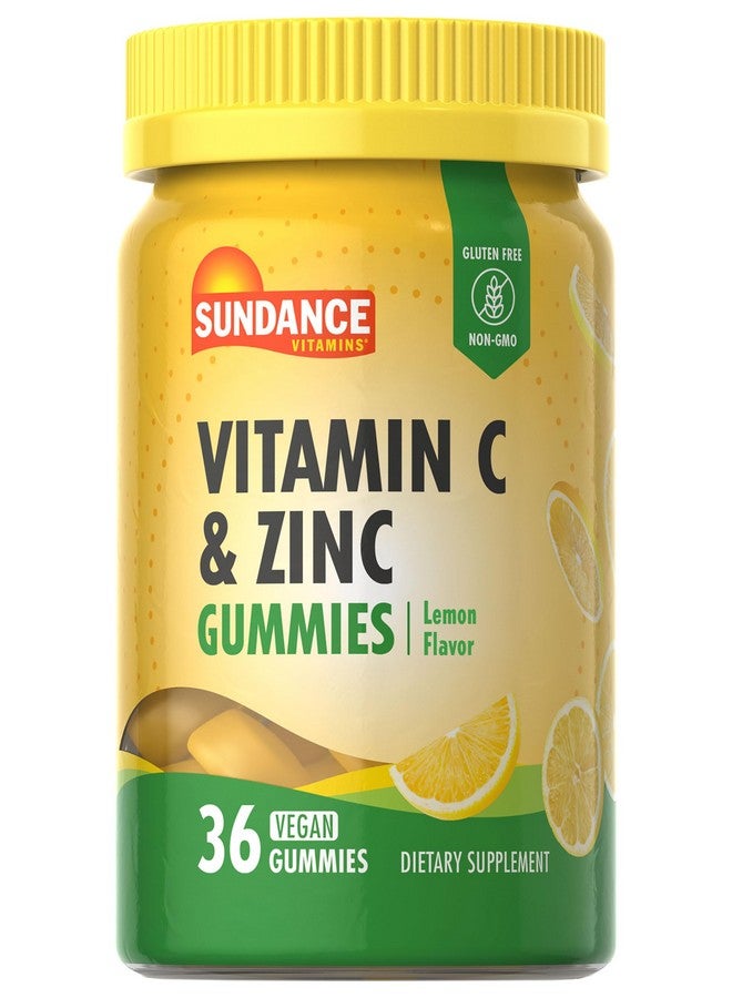 Sundance Vitamin C and Zinc Gummies | 36 Count | Lemon Flavor | Vegan, Non-GMO, and Gluten Free Supplement - Image 1