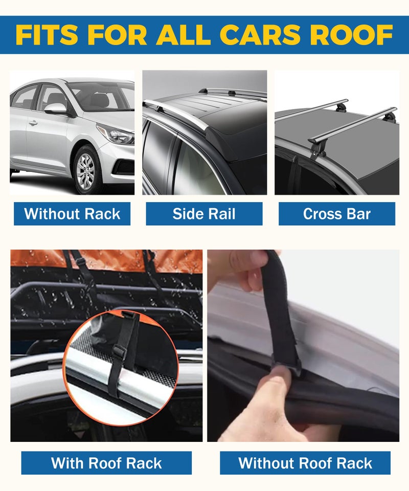 UBOG 15 Cubic Feet Roof Rack, Rooftop Cargo Carrier, Soft-Shell Carriers with Anti-Slip Mat for All Cars with/Without Rack - Image 4