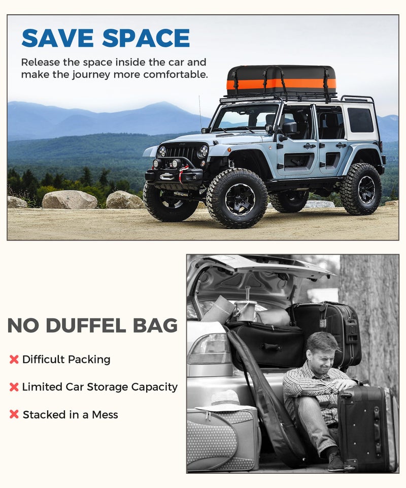 UBOG 15 Cubic Feet Roof Rack, Rooftop Cargo Carrier, Soft-Shell Carriers with Anti-Slip Mat for All Cars with/Without Rack - Image 5