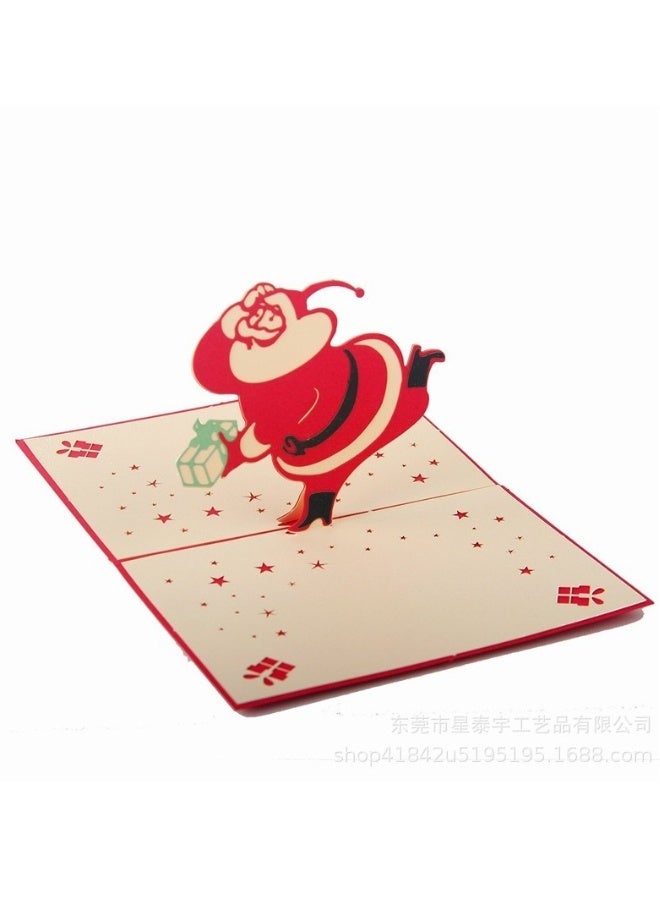 Beauenty 3D three-dimensional Santa greeting card