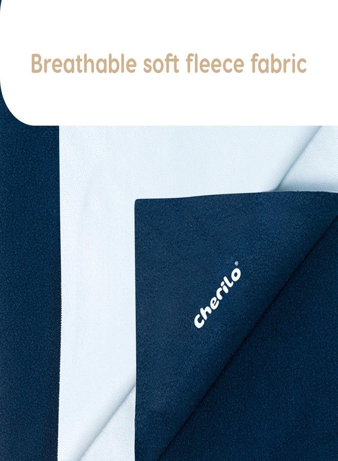 Cherilo مجموعة ملاءات شيريلو المقاومة للماء وسريعة الجفاف للأطفال، متوسطة الحجم (لون وردي سلموني + أزرق داكن) - Image 2