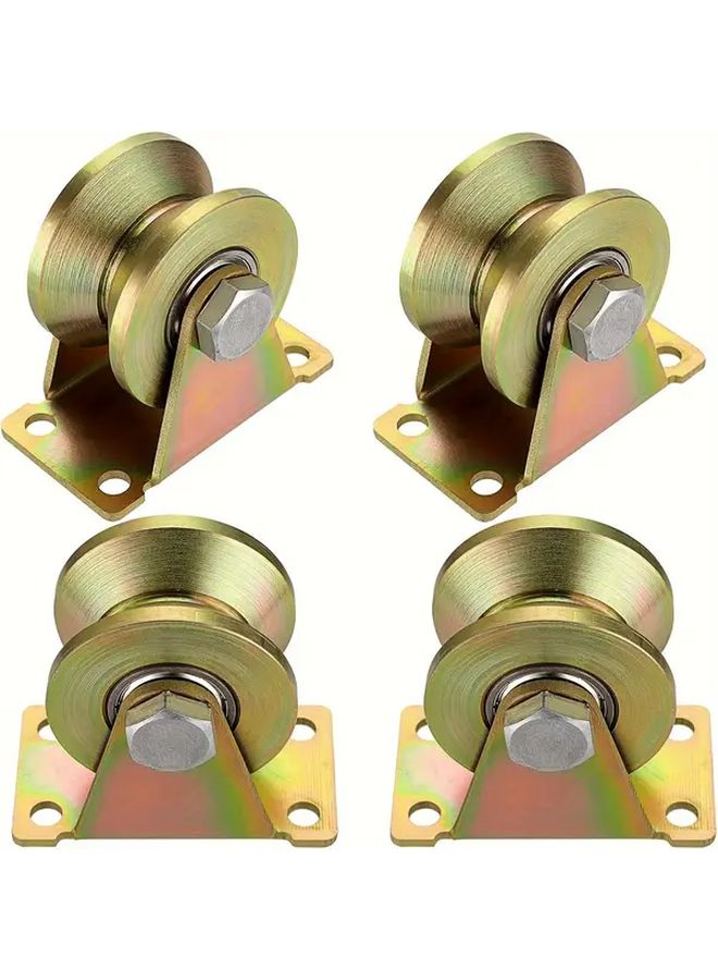 4pcs Heavy Duty V Groove Pulley Wheels For Reverse Track Industrial Machinery Gate Roller 120Kg Load - Image 1
