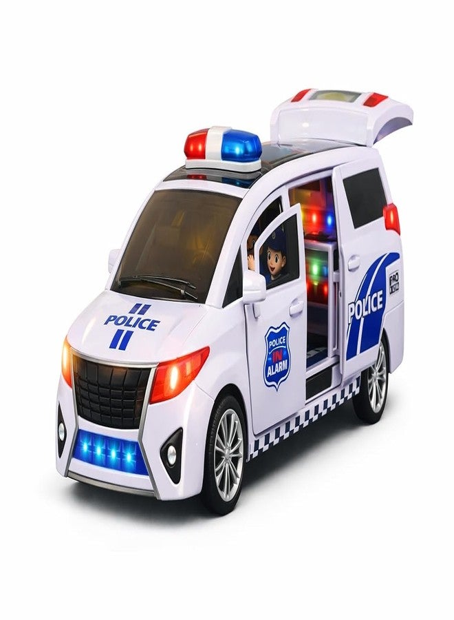 Brand Conquer Police Toy Car for Kids with Lights & Sound, 360° Rotation, Bump & Go Action, Openable Doors & Trunk, Musical Police Vehicle Toy for Boys & Girls - Image 1