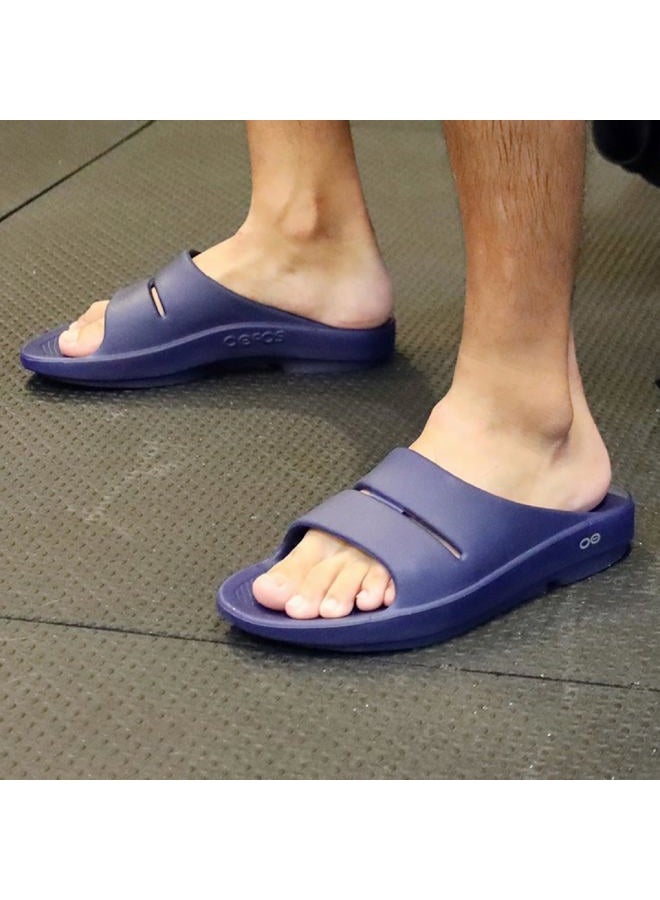 OOFOS Women's Ooahhslide Sandal, Navy, 41 EU - Image 2