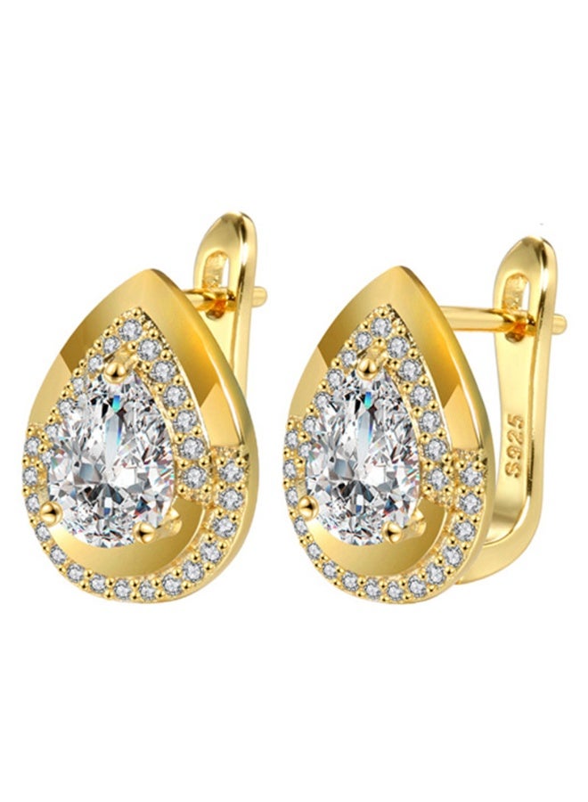KUYING Temperament Inlaid Gemstone Earrings With Hooks And Studs 