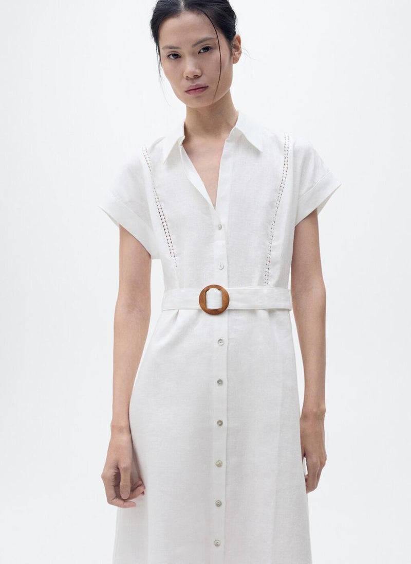 White Buttoned Dress