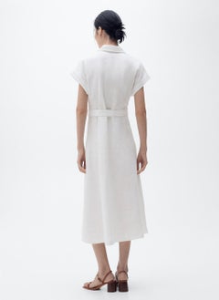 MANGO Belt Linen Dress  - Image 2