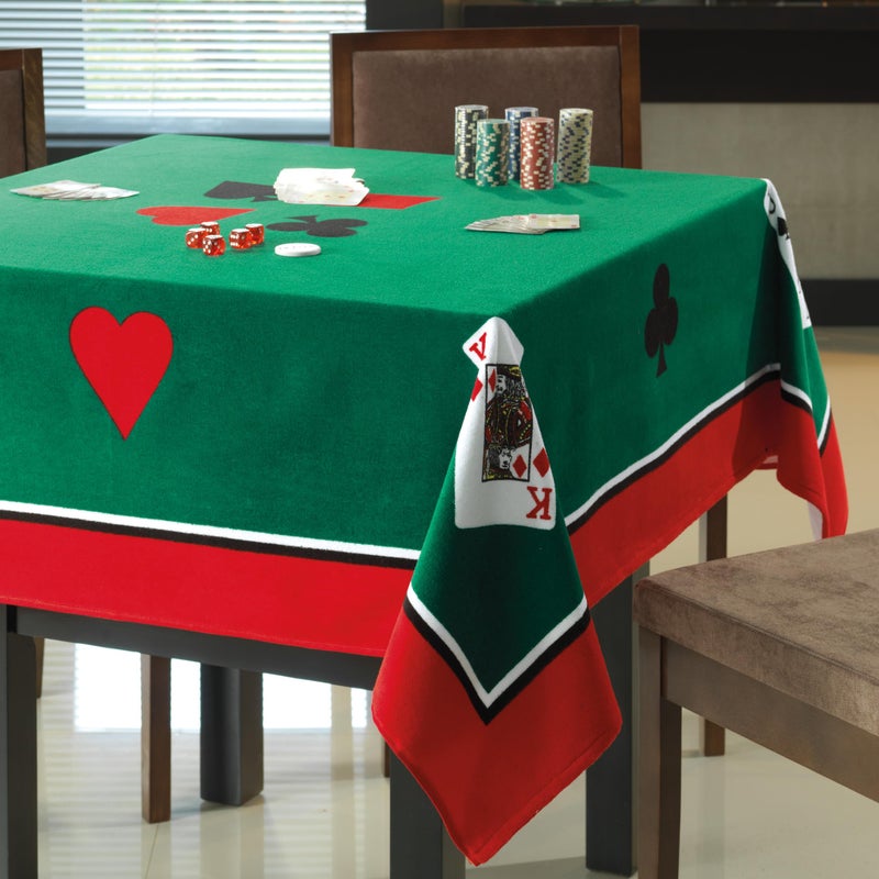 Beachland 605Inch Square Velour Table Cloth  100 Cotton Game Cards Design  Soft Durable Machine Washable  Perfect for Game Night Cards Table Towel 605 Square
