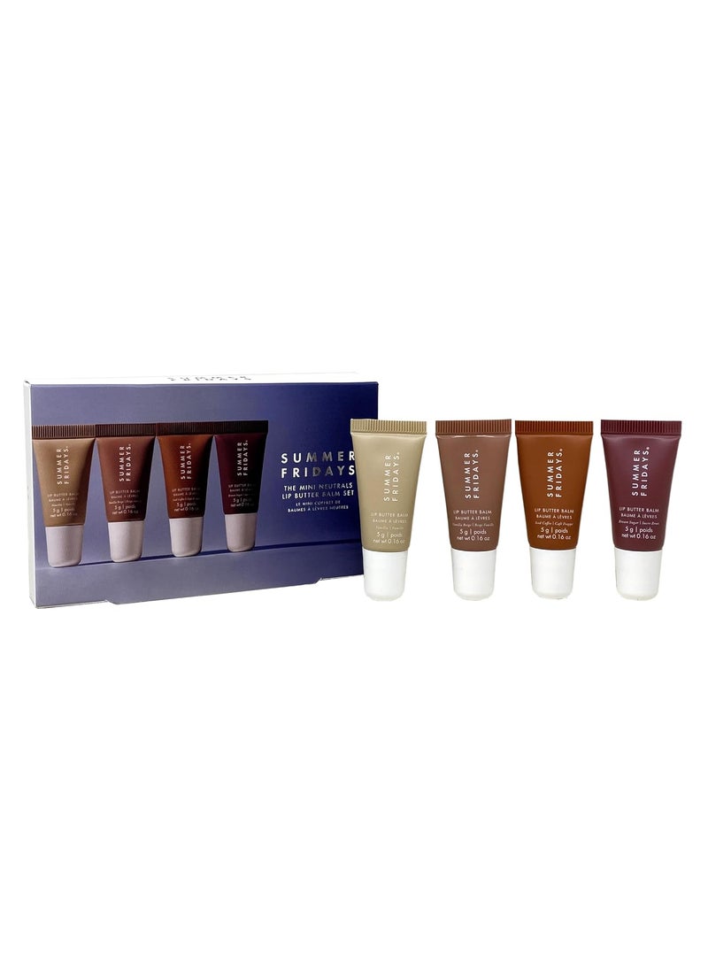 SUMMER FRIDAYS - Summer Fridays The Mini Neutrals Lip Butter Balm Set  Vanilla  Vanilla Beige  Iced Coffee  Brown Sugar  Travel Size - Image 1