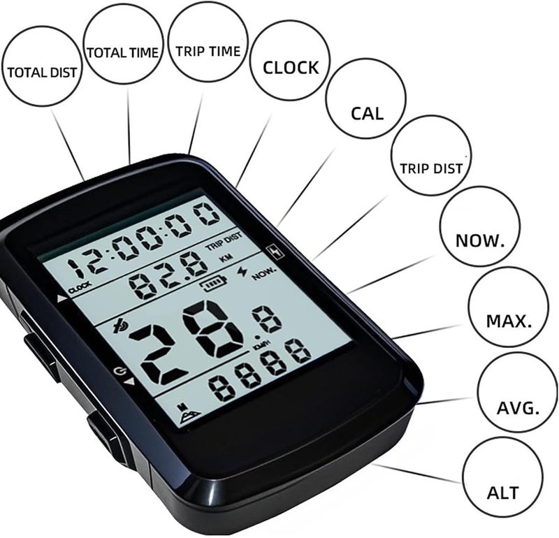 Diyeeni GPS Bike Computer, 2.4" Screen 28H Battery Bike Odometer Speedometer, Wireless IPX6 Water Proof Cycling Computer for Mountain Road Cycling - Image 4