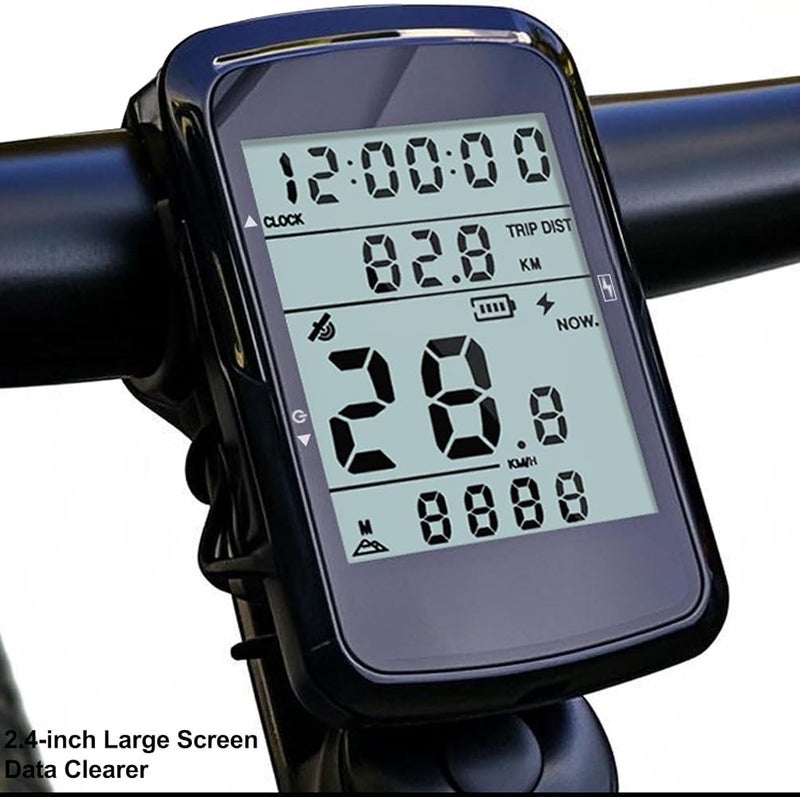 Diyeeni GPS Bike Computer, 2.4" Screen 28H Battery Bike Odometer Speedometer, Wireless IPX6 Water Proof Cycling Computer for Mountain Road Cycling - Image 2