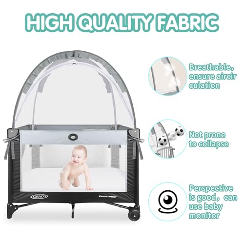 Zkaitoy Crib Tent - Crib Net to Keep Baby in, Stop Baby from Climbing Out of Crib, Pop Up Crib Tent with Durable Breathable Net Double Zipper Strong Rods Installation Convenience - Image 4