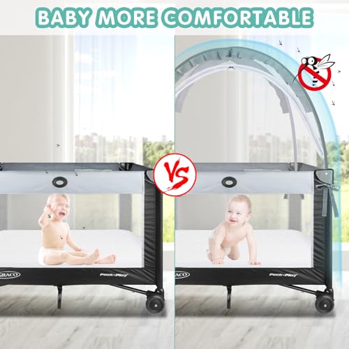 Zkaitoy Crib Tent - Crib Net to Keep Baby in, Stop Baby from Climbing Out of Crib, Pop Up Crib Tent with Durable Breathable Net Double Zipper Strong Rods Installation Convenience - Image 5