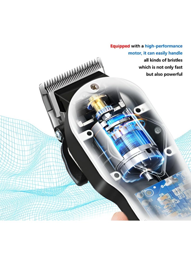 Gemmy Geemy Professional Hair Clipper,Stainless Steel, Ultimate Motor Power, Taper Level Multi Cut Clipper Only, Specail Safety Power Supply Cord. - Image 4