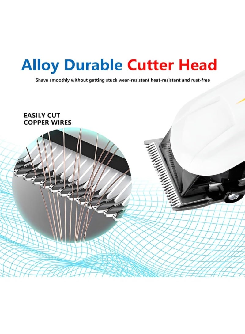 Gemmy Geemy Professional Hair Clipper,Stainless Steel, Ultimate Motor Power, Taper Level Multi Cut Clipper Only, Specail Safety Power Supply Cord. - Image 5