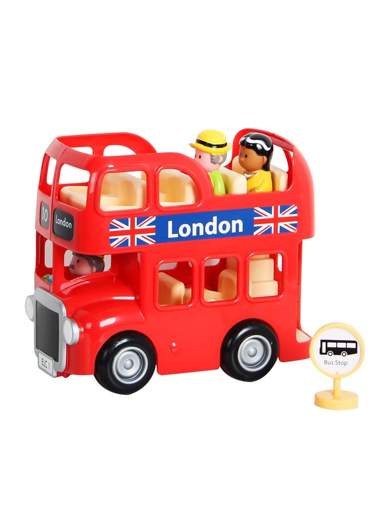 Y&D Double Decker Tour Bus Toy Classic Toys City Tour London Bus With 3 Play Figure - Image 1