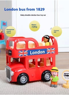 Y&D Double Decker Tour Bus Toy Classic Toys City Tour London Bus With 3 Play Figure  - Image 2