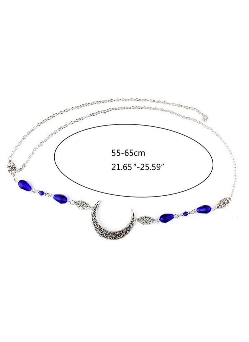 Estelle Moon Pattern Accesorios Mujer Head Chain Beads Hair Jewelry Party Wedding Headband for Women Crown Pince Cheveux Femme (sky blue crystal)  - Image 5