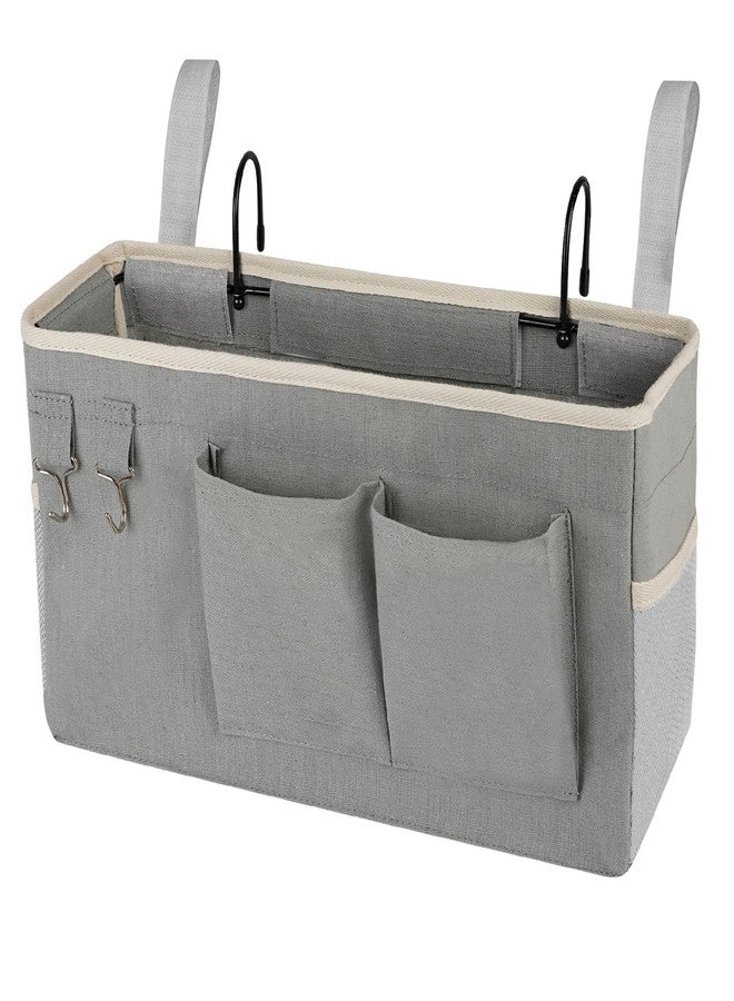 Ozzptuu Bedside Storage Caddy/Bedside Hanging Storage Bag for Headboards Bunk Beds Dorm Rooms Book Phone Magazine Holder (Grey) - Image 1