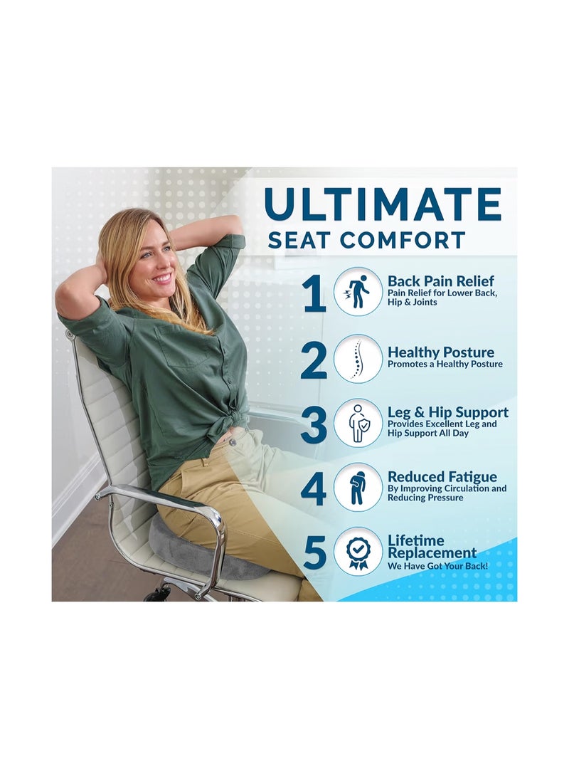 ComfiLife Gel-Enhanced Non-slip Coccyx Memory Foam Seat Cushion - For Back Pain Relief, Tailbone Support, Sciatica, Healthy Posture, Office Chair, Car Seat, Travel, Driving, Wheelchair and more - Image 4
