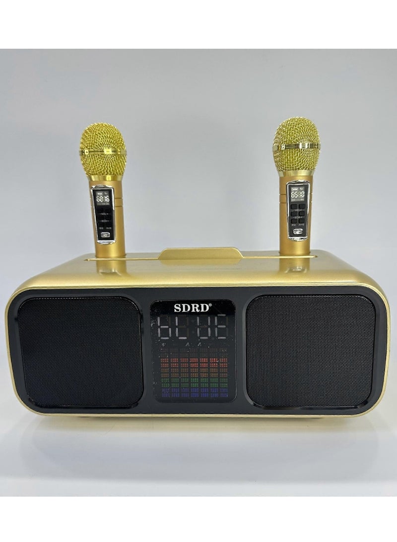 SDRD Karaoke System with Dual UHF Wireless Microphones ‚Äì Bluetooth & Multi-Port PA Speaker for Adults & Kids ‚Äì AUX/USB/Type-C/TF Support ‚Äì Ideal for Home Parties, Events & Outdoor Fun - Image 1