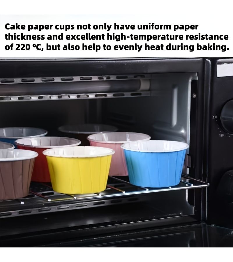 Pink Color High Temperature Resistant Cake Cups 50pcs Food Grade Party Baking Supplies - Image 2