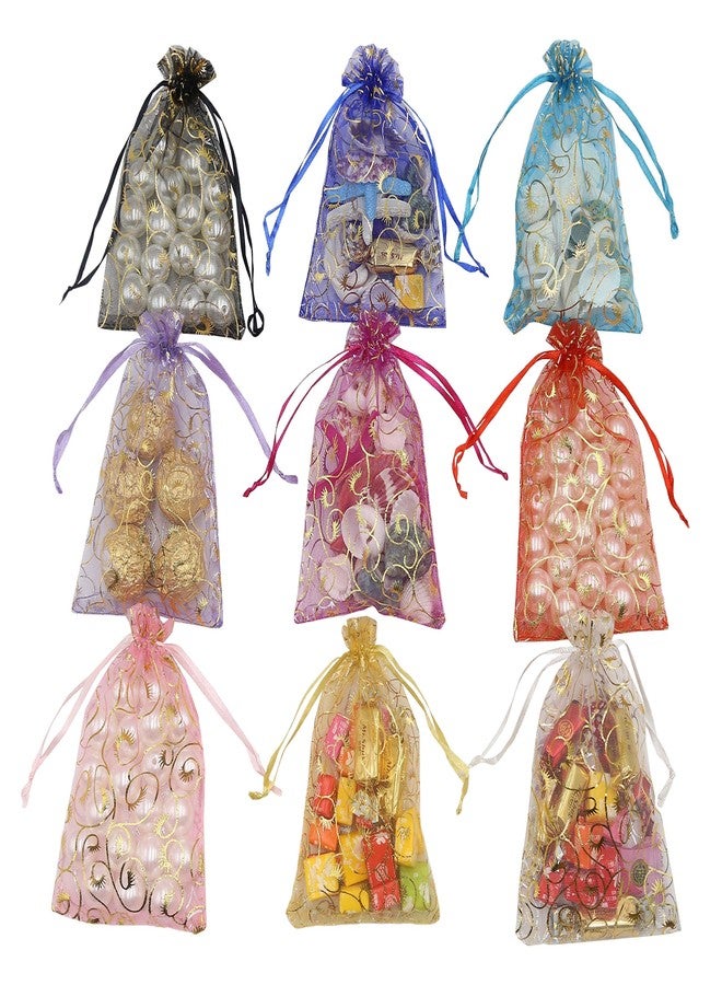 JOYUS Organza Mesh Gift Bags, Drawstring Pouch Jewellery Party Wedding Favor, Candy Bag, Shagun Potli Bag, Dry Fruite Bag, Small Gift Pouch, Handmade Diwali Gift Packaging Bag, Mix Color, 75 Pcs - Image 4