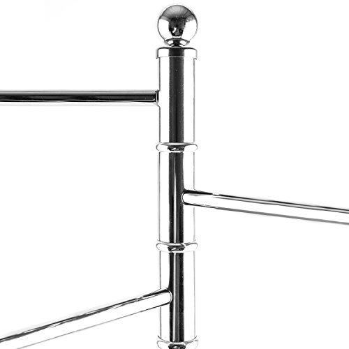 MyGift 40-Inch Silver Metal Freestanding Towel Rack for Bathroom with 3 Swivel Arms - Image 5