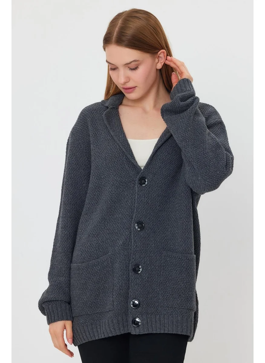 الكسندرجاردي Alexandergardı Buttoned Loose Knitwear Jacket (E23-6709-KDN)