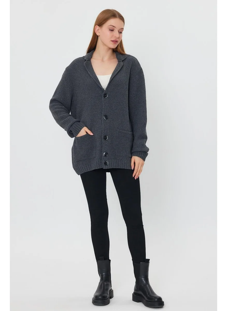 الكسندرجاردي Alexandergardı Buttoned Loose Knitwear Jacket (E23-6709-KDN)