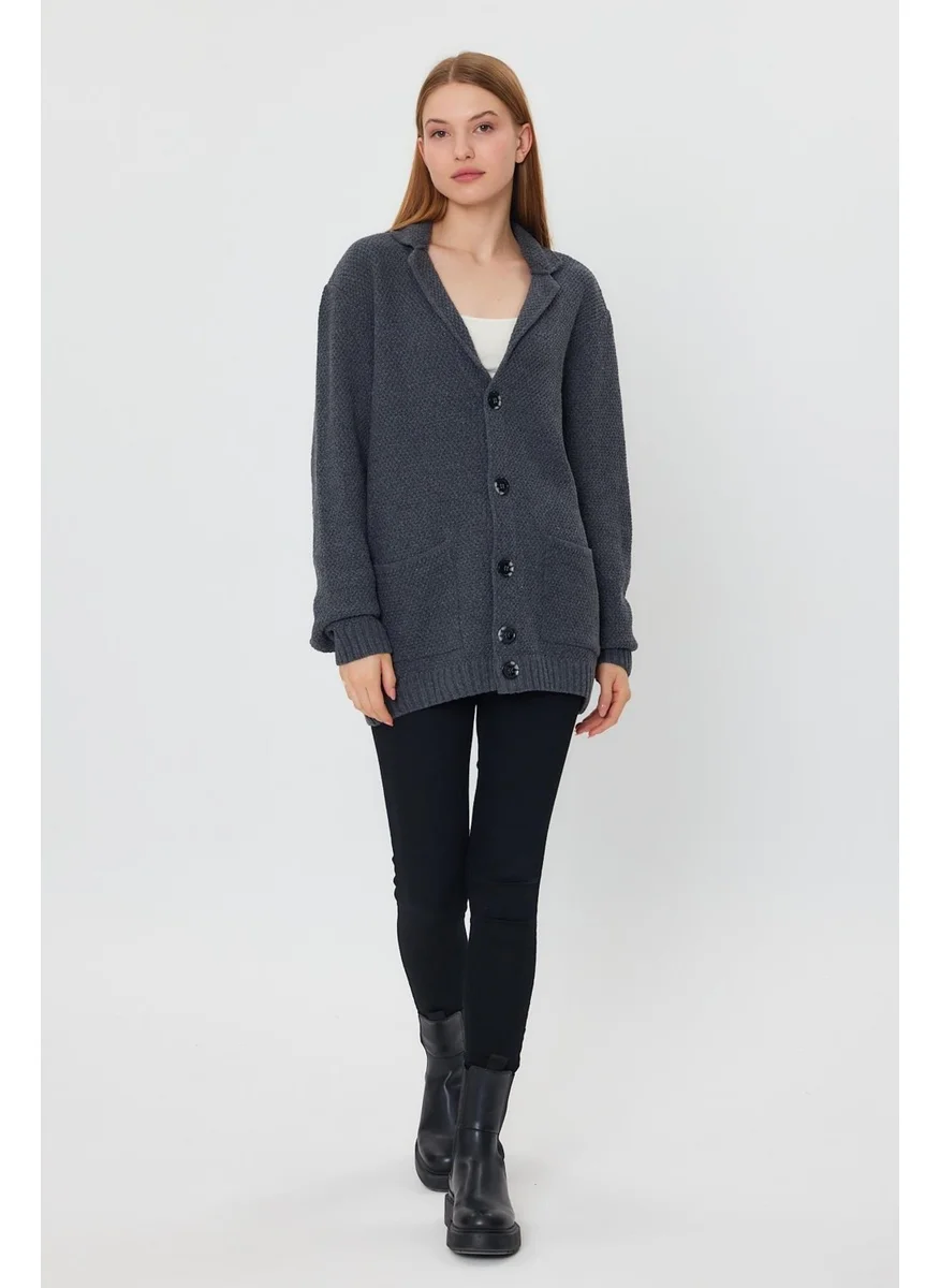 Alexandergardi Alexandergardı Buttoned Loose Knitwear Jacket (E23-6709-KDN)