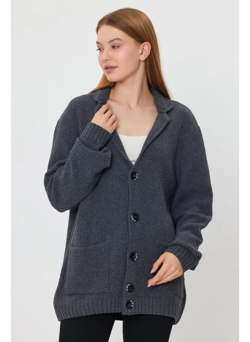الكسندرجاردي Alexandergardı Buttoned Loose Knitwear Jacket (E23-6709-KDN)