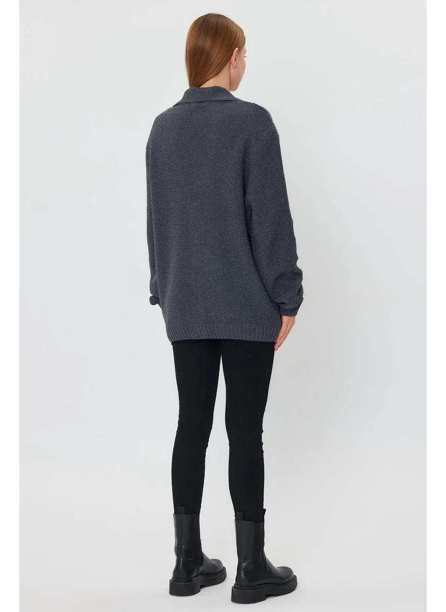الكسندرجاردي Alexandergardı Buttoned Loose Knitwear Jacket (E23-6709-KDN)